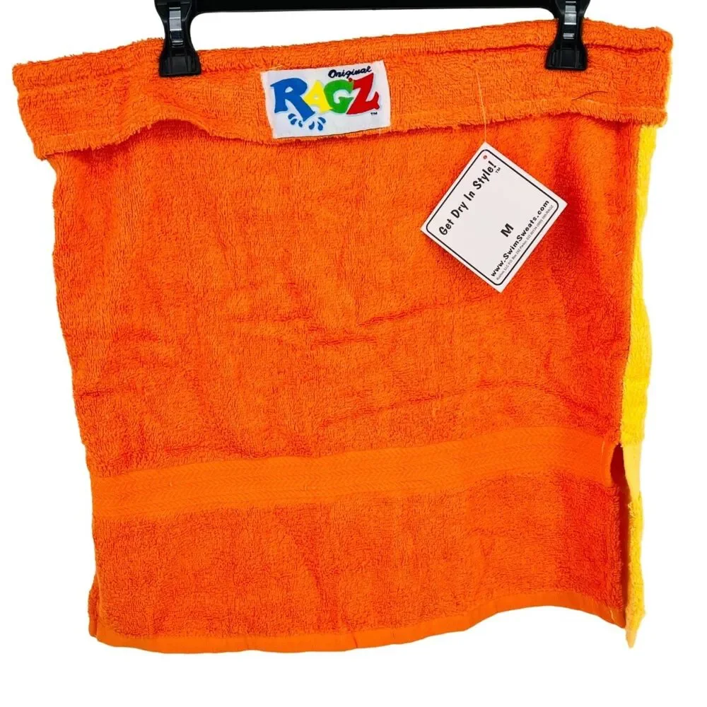 Original Ragz Towel Swim Sweats Cover Up Skirt Kids Size Medium Orange Yellow